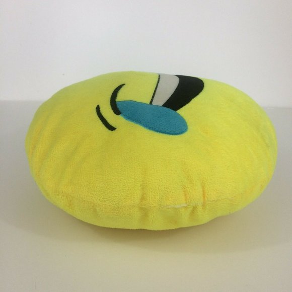 Emoji Crying Laughing Plush 12" Pillow Yellow Round Soft Emoticon Stuffed Tears - Picture 5 of 8